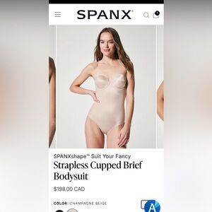 SPANX Shapewear strapless cupped bodysuit
